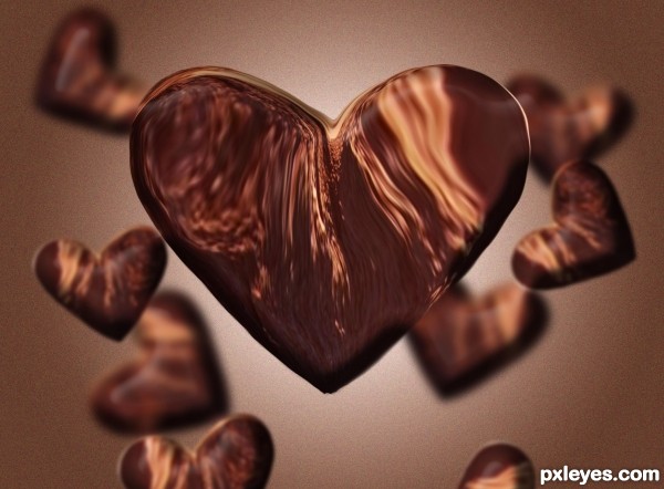 Creation of chocolate heart: Final Result